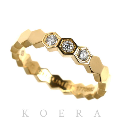Chaumet ショーメ K18YG イエローゴールド ビーマイラブ ハニカム ダイヤリング リング・指輪 083362 ダイヤモンド 11号 51 3.5g レディース【中古】【美品】