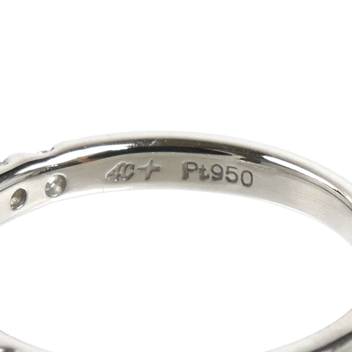4℃ ヨンドシー Pt950プラチナ ハーフエタニティ リング・指輪 ダイヤモンド 6.5号 2.9g レディース【中古】【美品】