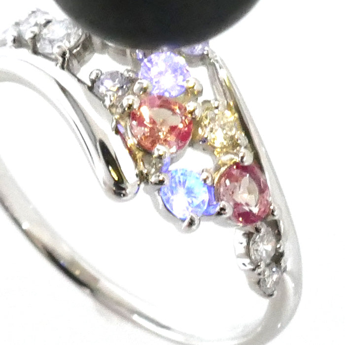 Pt900プラチナ リング・指輪 アレキサンドライト0.27ct ダイヤモンド0.23ct 12号 3.0g レディース【中古】【美品】
