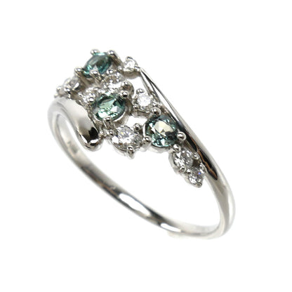 Pt900プラチナ リング・指輪 アレキサンドライト0.27ct ダイヤモンド0.23ct 12号 3.0g レディース【中古】【美品】