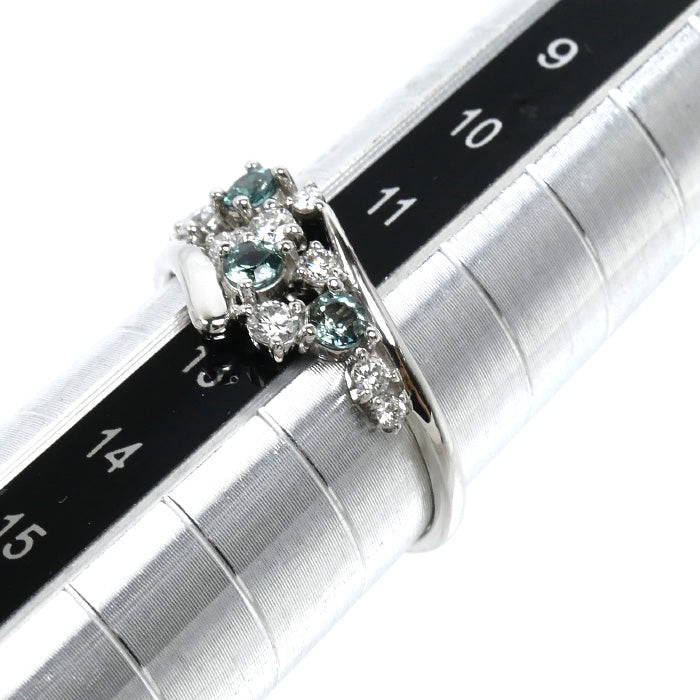 Pt900プラチナ リング・指輪 アレキサンドライト0.27ct ダイヤモンド0.23ct 12号 3.0g レディース【中古】【美品】