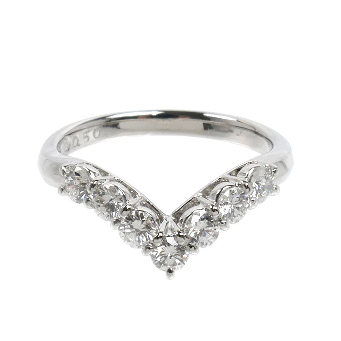 和光 WAKO Pt900プラチナ リング・指輪 ダイヤモンド0.50ct 9.5号 3.7g V字 レディース【中古】
