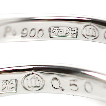 和光 WAKO Pt900プラチナ リング・指輪 ダイヤモンド0.50ct 9.5号 3.7g V字 レディース【中古】