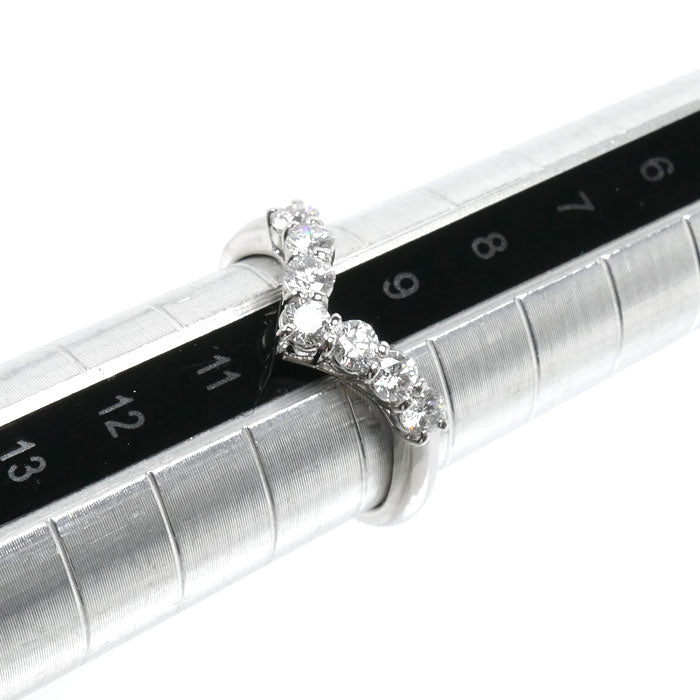 和光 WAKO Pt900プラチナ リング・指輪 ダイヤモンド0.50ct 9.5号 3.7g V字 レディース【中古】