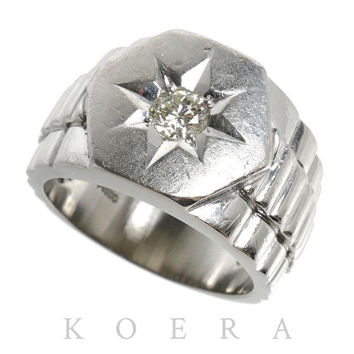 Pt900プラチナ リング・指輪 ダイヤモンド0.44ct 22号 25.5g メンズ【中古】