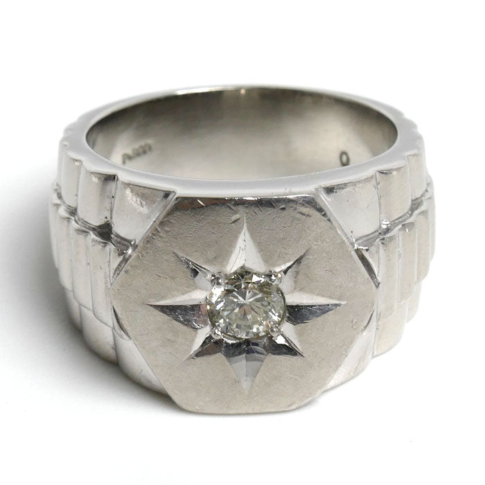 Pt900プラチナ リング・指輪 ダイヤモンド0.44ct 22号 25.5g メンズ【中古】