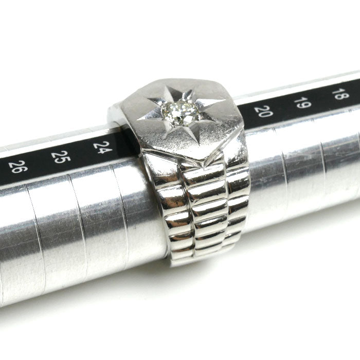 Pt900プラチナ リング・指輪 ダイヤモンド0.44ct 22号 25.5g メンズ【中古】