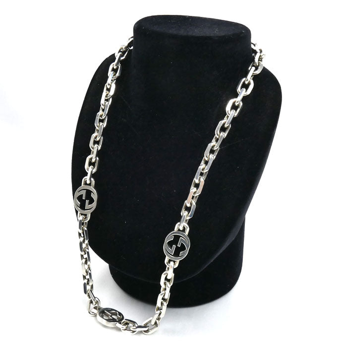 GUCCI グッチ シルバー925 インターロッキングG ネックレス 142g 60cm メンズ【中古】
