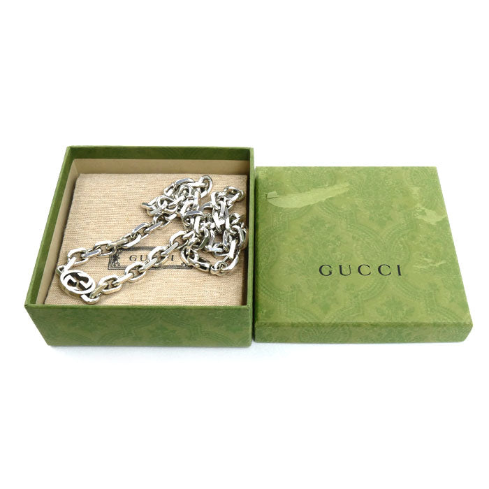 GUCCI グッチ シルバー925 インターロッキングG ネックレス 142g 60cm メンズ【中古】