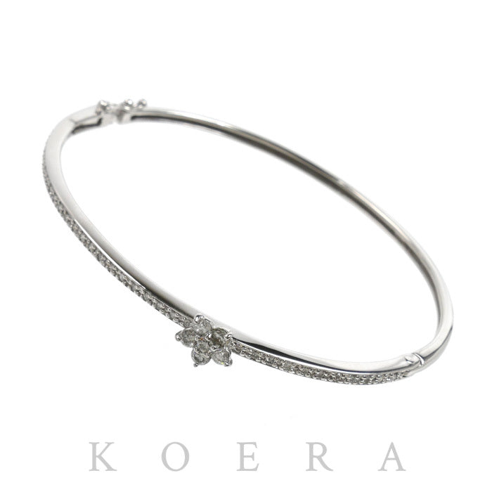 Ponte Vecchio ポンテヴェキオ K18WG ホワイトゴールド ブレスレット ダイヤモンド0.61ct 10.1g バングル レディース【中古】【美品】