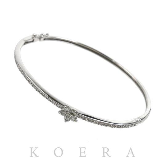 Ponte Vecchio ポンテヴェキオ K18WG ホワイトゴールド ブレスレット ダイヤモンド0.61ct 10.1g バングル レディース【中古】【美品】