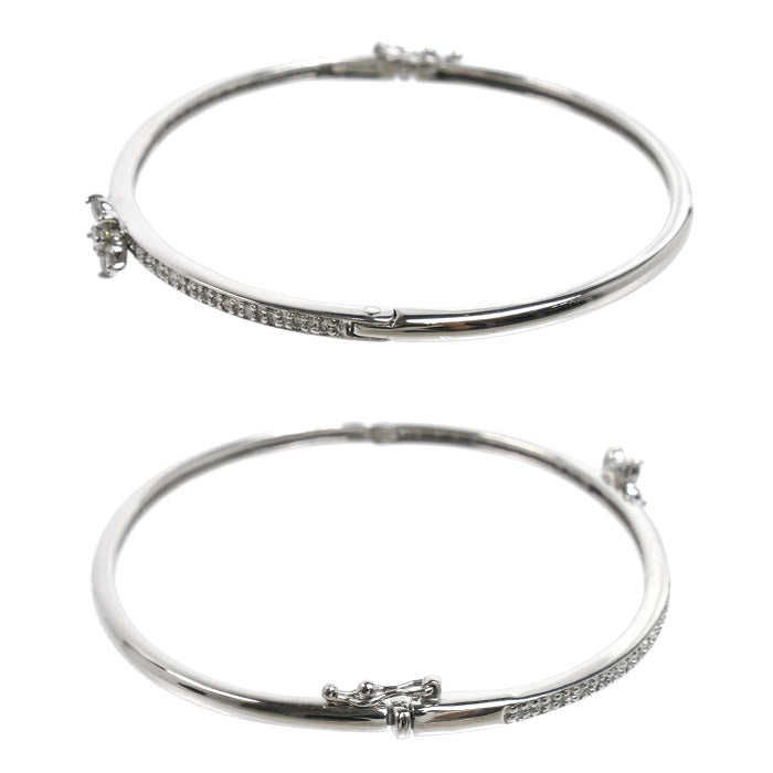 Ponte Vecchio ポンテヴェキオ K18WG ホワイトゴールド ブレスレット ダイヤモンド0.61ct 10.1g バングル レディース【中古】【美品】