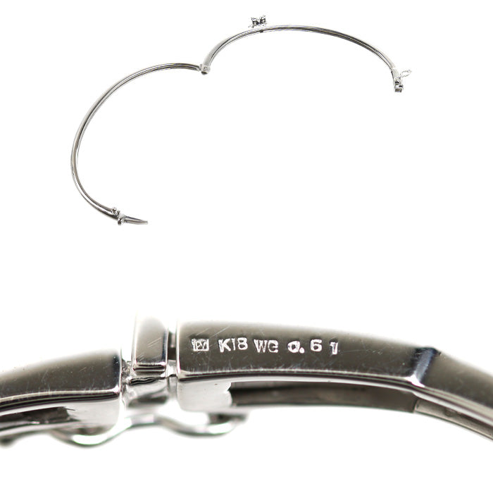 Ponte Vecchio ポンテヴェキオ K18WG ホワイトゴールド ブレスレット ダイヤモンド0.61ct 10.1g バングル レディース【中古】【美品】