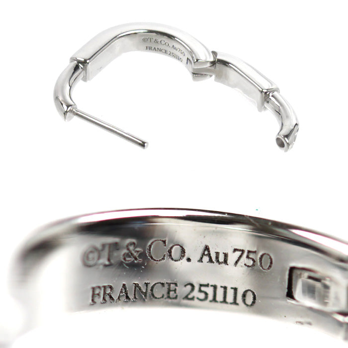 TIFFANY&Co. ティファニー K18WG ホワイトゴールド ロック スモール ピアス 74366244 8.1g レディース【中古】【美品】