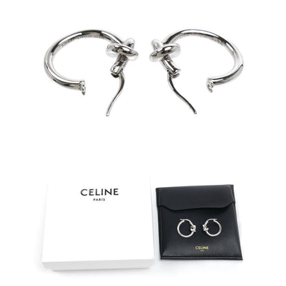 CELINE セリーヌ 真鍮 ノット フープピアス ピアス 46N556BRA.36SI レディース【中古】【美品】