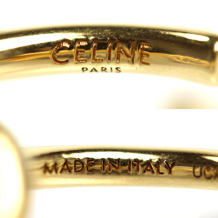 CELINE セリーヌ 真鍮 ノット フープピアス ピアス 46N556BA.35OR レディース【中古】