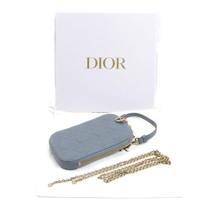 Dior ディオール レディディオール カナージュ フォンホルダー 2Wayショルダーバッグ クラウドブルー S0872ONMJ_M81B レディース【中古】