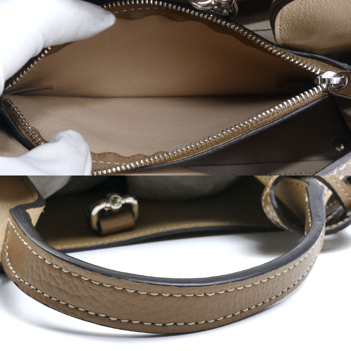 TOD’S トッズ Tタイムレス バッグ マイクロ 2Wayショルダーバッグ ブラウン ナチュラル XBWAPAEL000QRI4L62 レディース【中古】【美品】