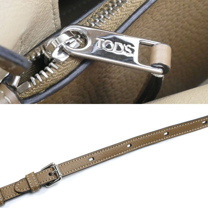 TOD’S トッズ Tタイムレス バッグ マイクロ 2Wayショルダーバッグ ブラウン ナチュラル XBWAPAEL000QRI4L62 レディース【中古】【美品】