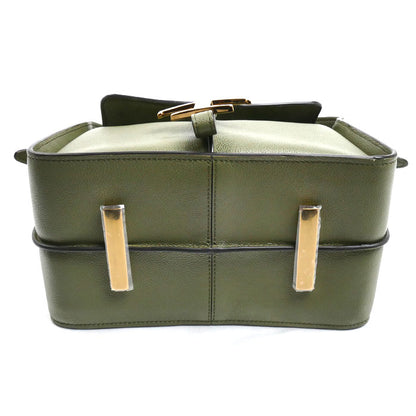 TOD’S トッズ Tタイムレス ミニ メッセンジャーバッグ ショルダーバッグ グリーン オリーブ系 XBWTSBY01Z0Q レディース【中古】【美品】