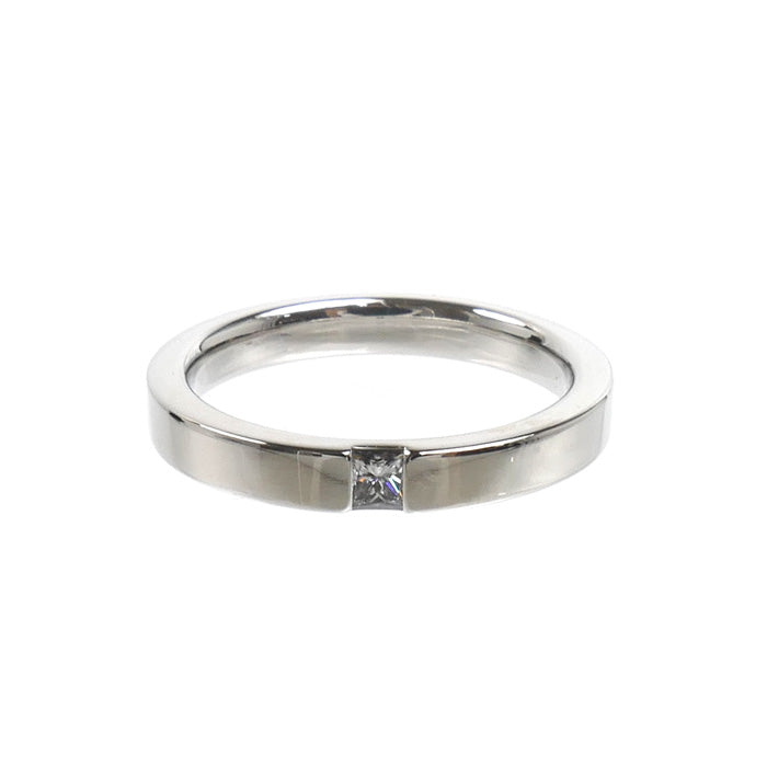 HARRY WINSTON ハリーウィンストン Pt950プラチナ プリンセスカット バンドリング リング・指輪 WBDPPCBZS10-075 ダイヤモンド0.10ct 15号 7.7g ユニセックス【中古】【美品】
