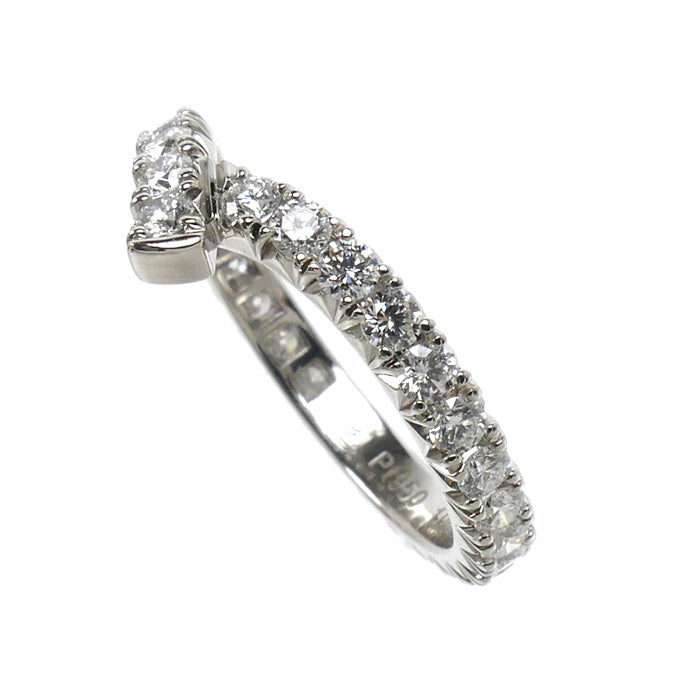 HARRY WINSTON ハリーウィンストン Pt950プラチナ リボン バンドリング リング・指輪 WBDPRDPAR ダイヤモンド 7号 2.5g レディース【中古】【美品】