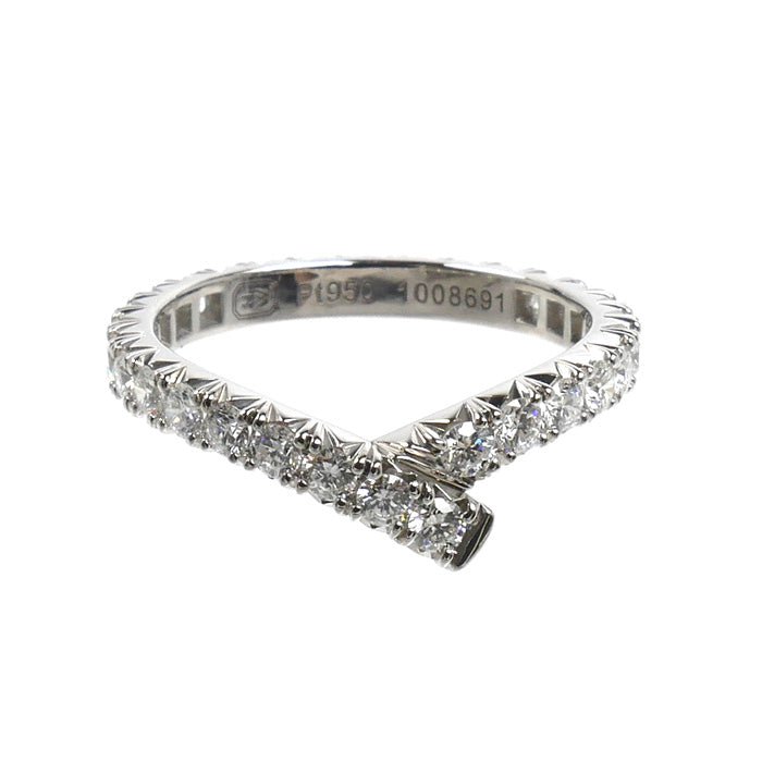 HARRY WINSTON ハリーウィンストン Pt950プラチナ リボン バンドリング リング・指輪 WBDPRDPAR ダイヤモンド 7号 2.5g レディース【中古】【美品】