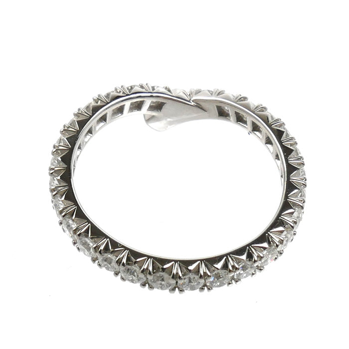 HARRY WINSTON ハリーウィンストン Pt950プラチナ リボン バンドリング リング・指輪 WBDPRDPAR ダイヤモンド 7号 2.5g レディース【中古】【美品】