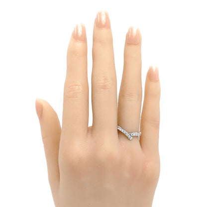 HARRY WINSTON ハリーウィンストン Pt950プラチナ リボン バンドリング リング・指輪 WBDPRDPAR ダイヤモンド 7号 2.5g レディース【中古】【美品】