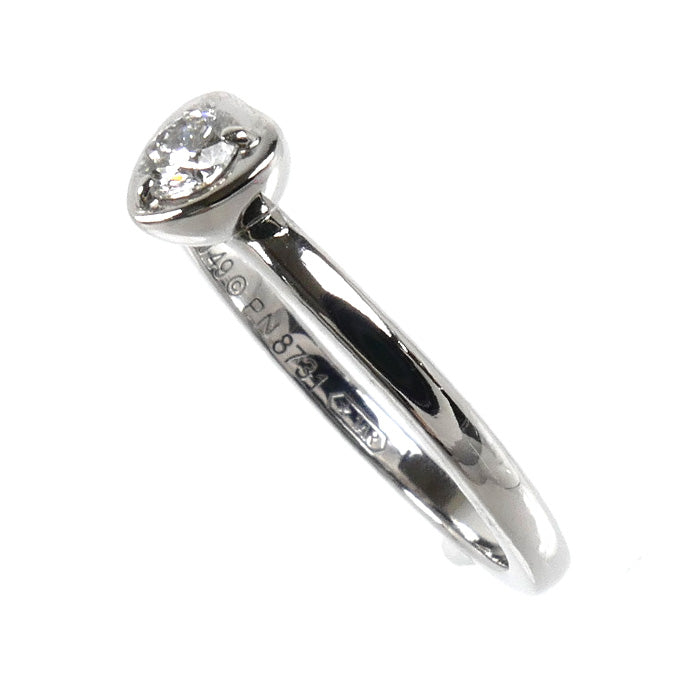 CARTIER カルティエ K18WG ホワイトゴールド ディアマン レジェ ドゥ カルティエ ハート 1Pダイヤ リング・指輪 ダイヤモンド 8.5号 49 2.5g レディース【中古】【美品】