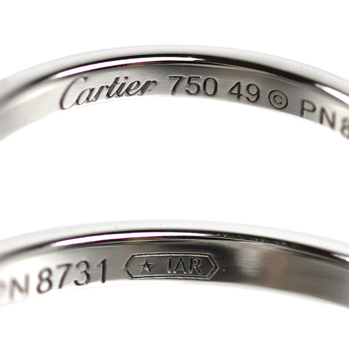 CARTIER カルティエ K18WG ホワイトゴールド ディアマン レジェ ドゥ カルティエ ハート 1Pダイヤ リング・指輪 ダイヤモンド 8.5号 49 2.5g レディース【中古】【美品】