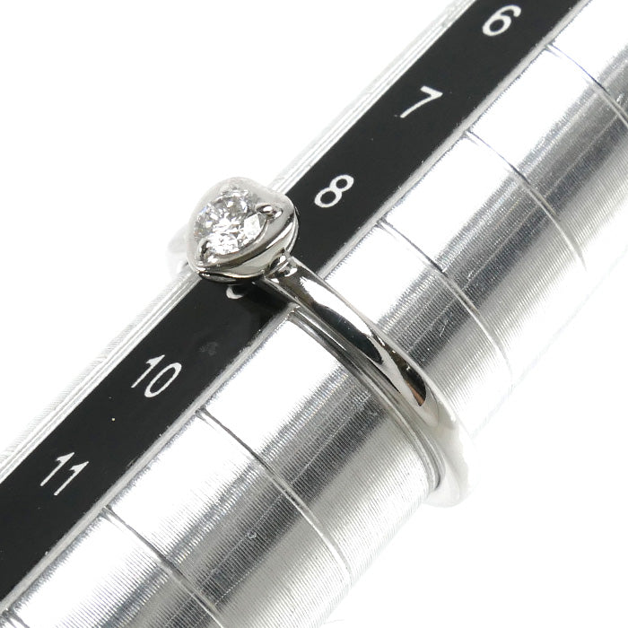 CARTIER カルティエ K18WG ホワイトゴールド ディアマン レジェ ドゥ カルティエ ハート 1Pダイヤ リング・指輪 ダイヤモンド 8.5号 49 2.5g レディース【中古】【美品】