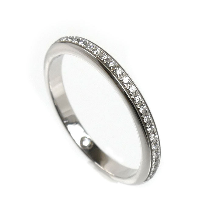 BVLGARI ブルガリ K18WG ホワイトゴールド ローマアモール リング・指輪 361033 ダイヤモンド 8号 48 2.0g ハーフエタニティ レディース【中古】【美品】