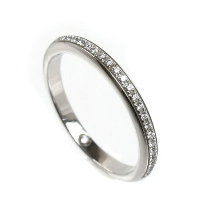 BVLGARI ブルガリ K18WG ホワイトゴールド ローマアモール リング・指輪 361033 ダイヤモンド 8号 48 2.0g ハーフエタニティ レディース【中古】【美品】