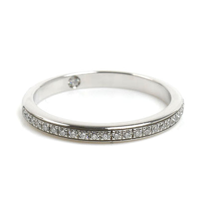 BVLGARI ブルガリ K18WG ホワイトゴールド ローマアモール リング・指輪 361033 ダイヤモンド 8号 48 2.0g ハーフエタニティ レディース【中古】【美品】