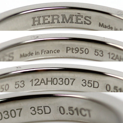 HERMES エルメス Pt950プラチナ エヴァーケリー リング・指輪 H119668B ダイヤモンド0.51ct 13号 53 3.2g レディース【中古】【美品】