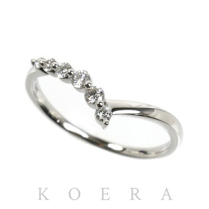 STAR JEWELRY スタージュエリー Pt950プラチナ リング・指輪 ダイヤモンド0.17ct 15号 2.5g レディース【中古】【美品】