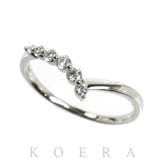 STAR JEWELRY スタージュエリー Pt950プラチナ リング・指輪 ダイヤモンド0.17ct 15号 2.5g レディース【中古】【美品】