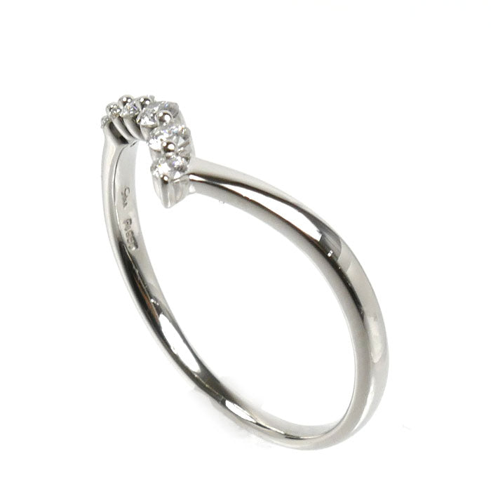 STAR JEWELRY スタージュエリー Pt950プラチナ リング・指輪 ダイヤモンド0.17ct 15号 2.5g レディース【中古】【美品】