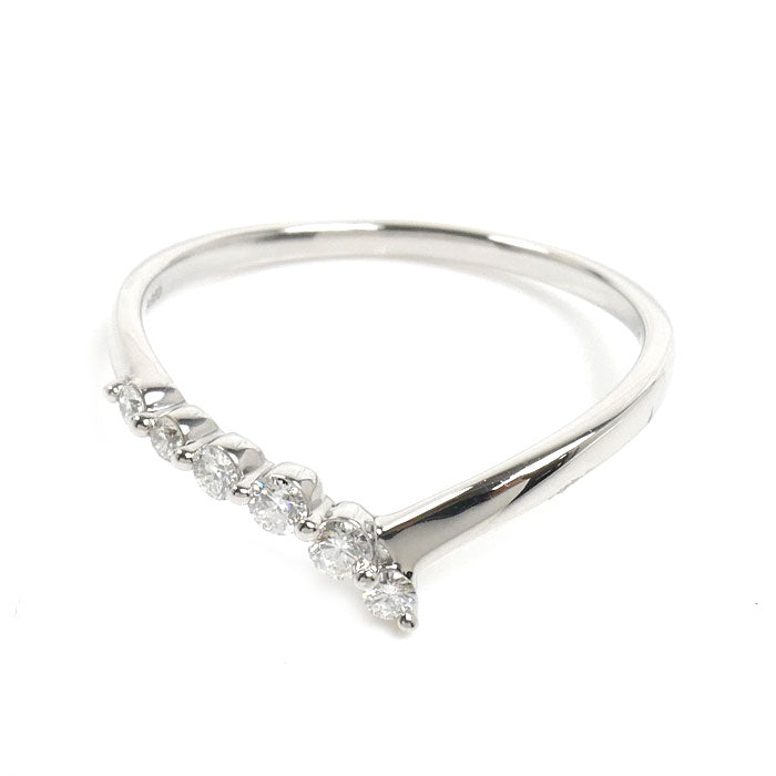 STAR JEWELRY スタージュエリー Pt950プラチナ リング・指輪 ダイヤモンド0.17ct 15号 2.5g レディース【中古】【美品】
