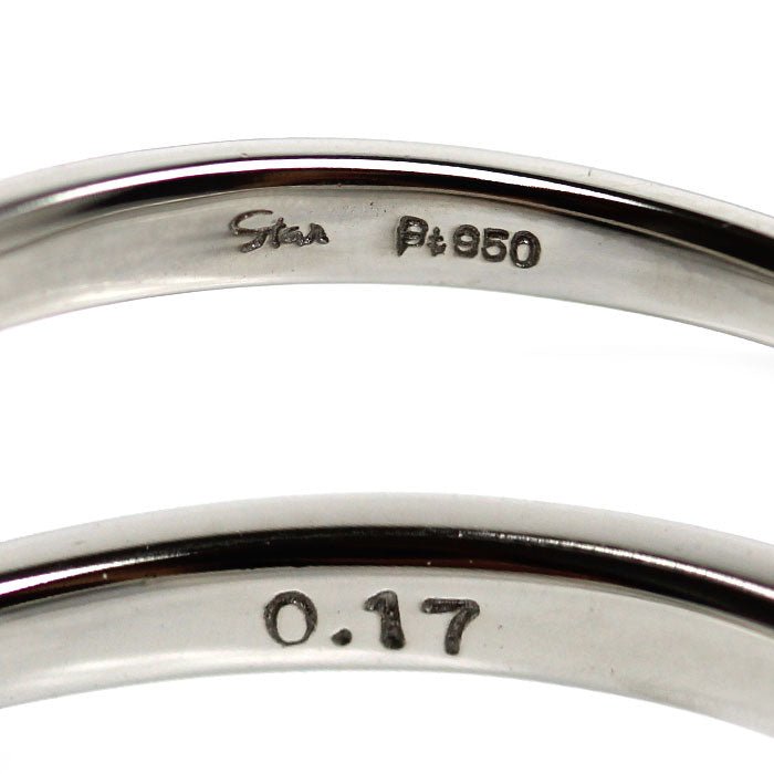 STAR JEWELRY スタージュエリー Pt950プラチナ リング・指輪 ダイヤモンド0.17ct 15号 2.5g レディース【中古】【美品】