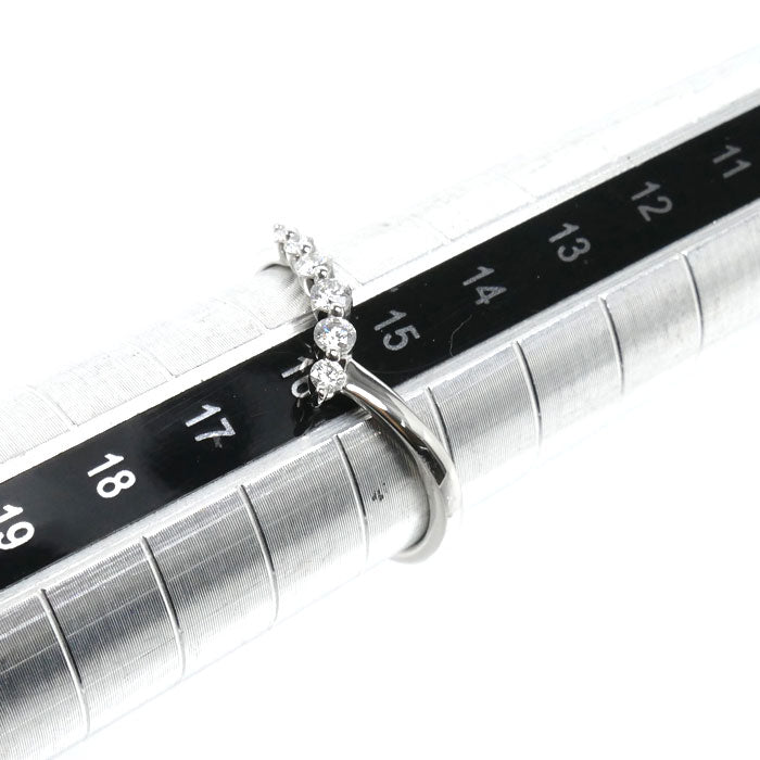 STAR JEWELRY スタージュエリー Pt950プラチナ リング・指輪 ダイヤモンド0.17ct 15号 2.5g レディース【中古】【美品】