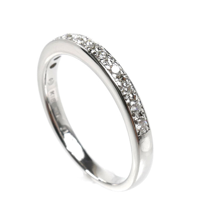 TASAKI タサキ K18WG ホワイトゴールド ハーフエタニティ リング・指輪 ダイヤモンド0.19ct 15号 3.4g レディース【中古】