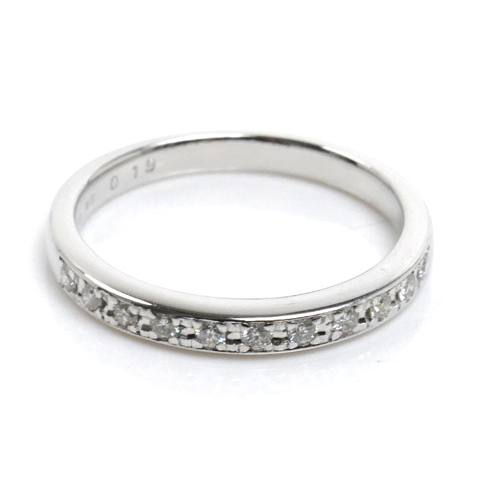 TASAKI タサキ K18WG ホワイトゴールド ハーフエタニティ リング・指輪 ダイヤモンド0.19ct 15号 3.4g レディース【中古】