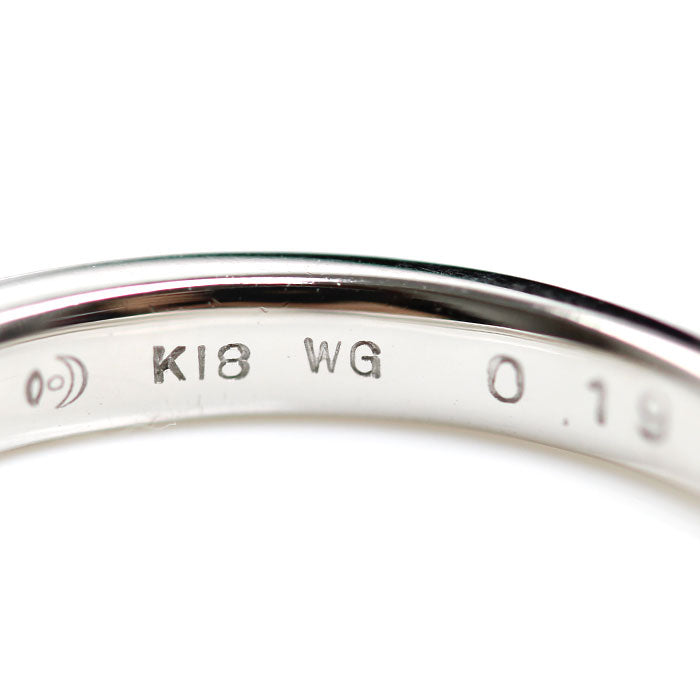 TASAKI タサキ K18WG ホワイトゴールド ハーフエタニティ リング・指輪 ダイヤモンド0.19ct 15号 3.4g レディース【中古】