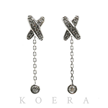 Chaumet ショーメ K18WG ホワイトゴールド ジュ ドゥ リアン ピアス 082225 ダイヤモンド 2.0g レディース【中古】