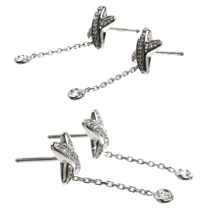 Chaumet ショーメ K18WG ホワイトゴールド ジュ ドゥ リアン ピアス 082225 ダイヤモンド 2.0g レディース【中古】