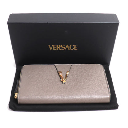 VERSACE ヴェルサーチ ヴィルトゥス 長財布 ラウンドファスナー グレー 1006263 1A04093 1E69V レディース【中古】【美品】