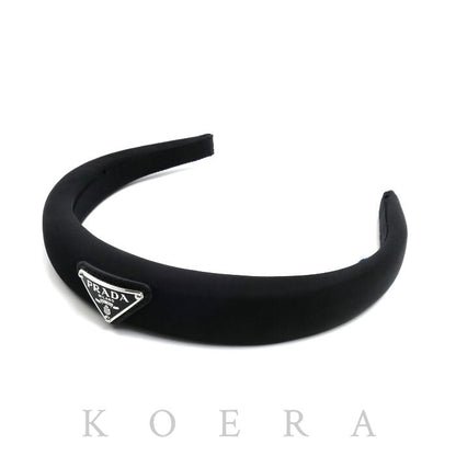 PRADA プラダ リサイクルポリアミド カチューシャ トライアングルロゴ ヘアアクセサリー 1IH080_2DMI_F0002 レディース【中古】【美品】
