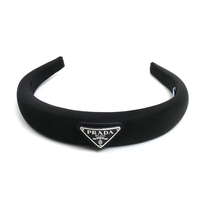 PRADA プラダ リサイクルポリアミド カチューシャ トライアングルロゴ ヘアアクセサリー 1IH080_2DMI_F0002 レディース【中古】【美品】